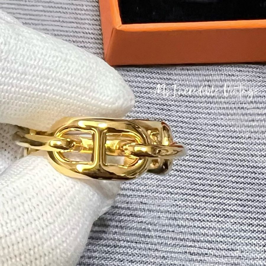 Hermes經典金色豬鼻環絲巾扣-13