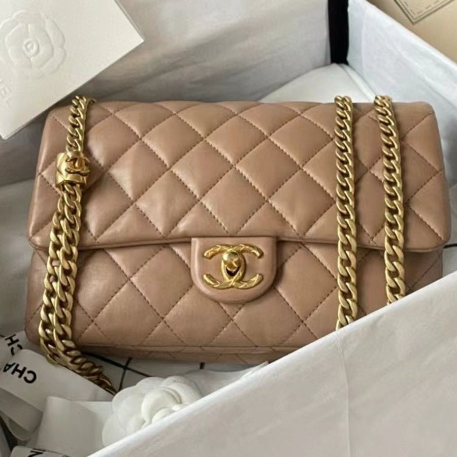 Chanel香奈兒 22k cf 奶茶色-1