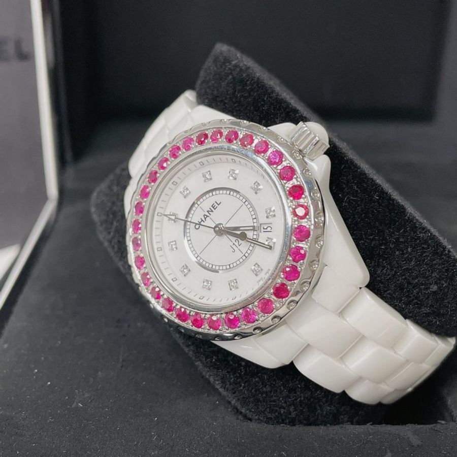 CHANEL J12 12鑽白色陶瓷錶-1