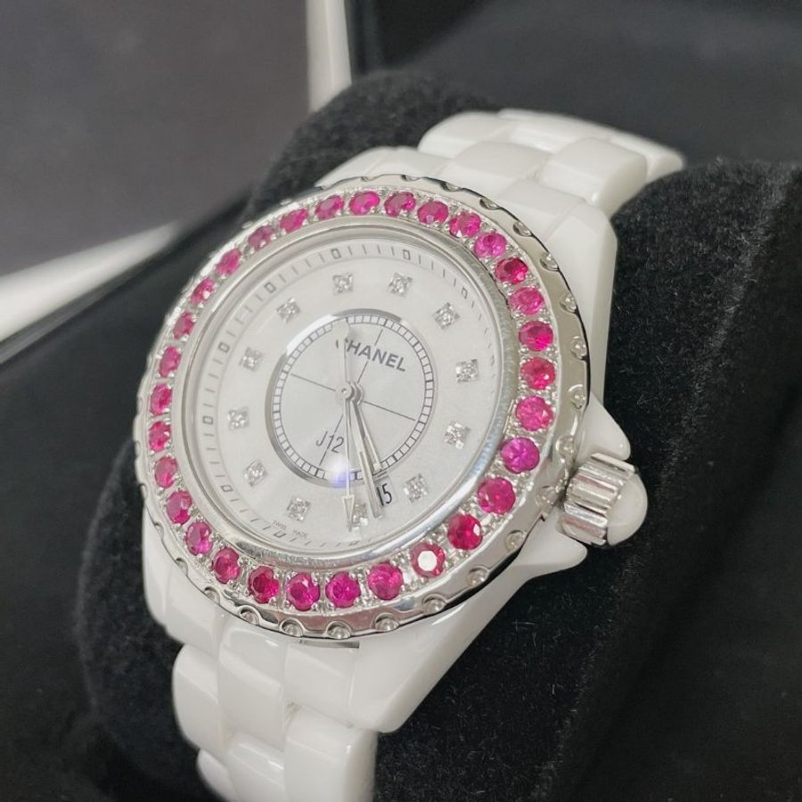 CHANEL J12 12鑽白色陶瓷錶-5