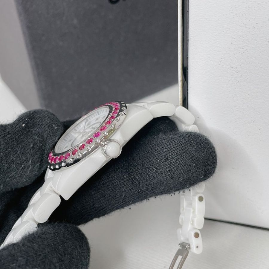 CHANEL J12 12鑽白色陶瓷錶-9