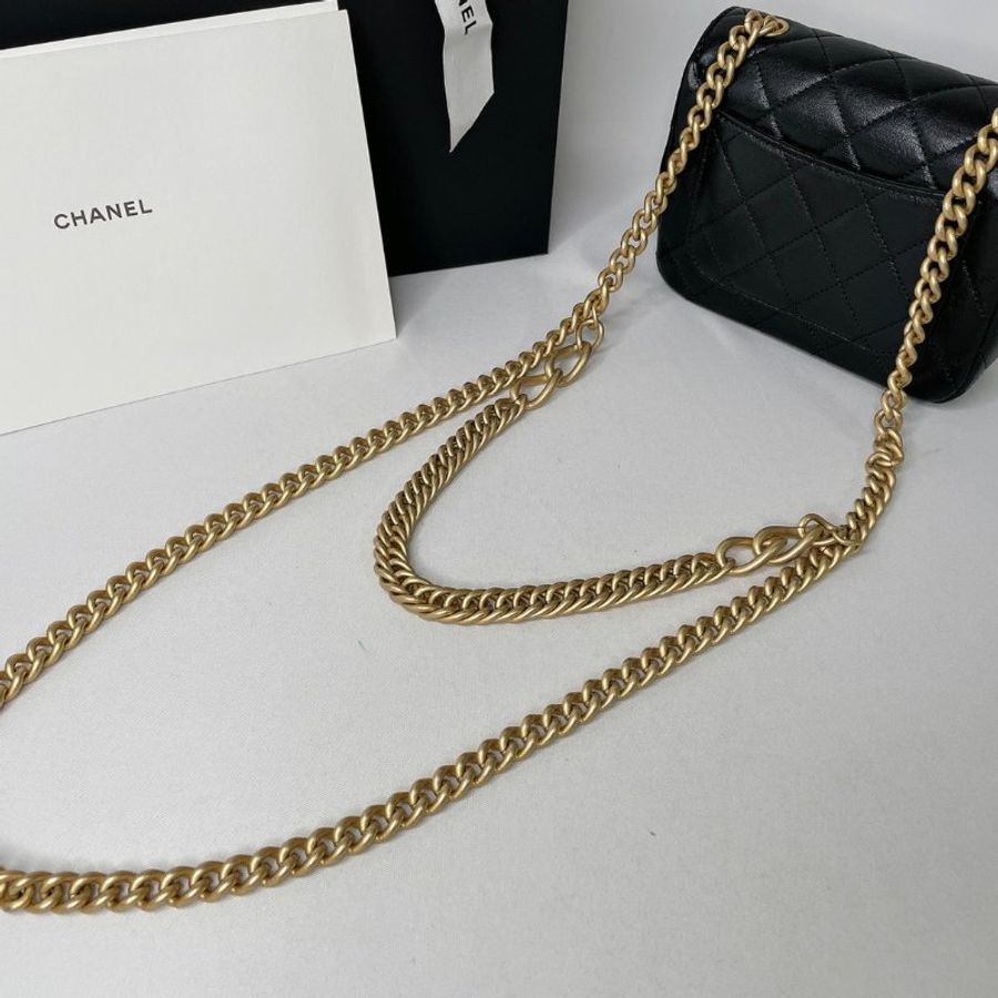 CHANEL 全新23S 雙鍊方胖-11