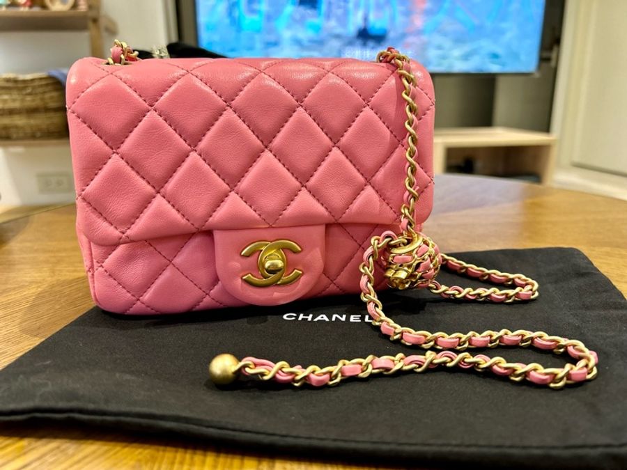 Chanel 22S 核桃方胖 珊瑚粉-7