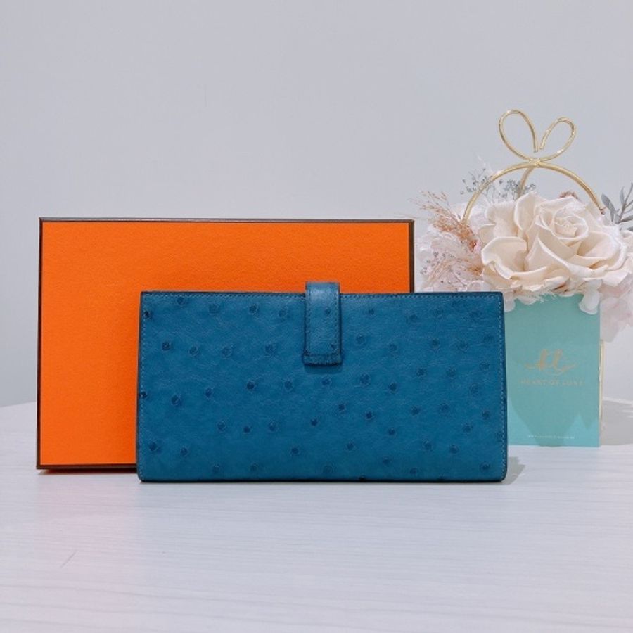 HERMES 鴕鳥皮 長銀包 BEARN LONG WALLET OSTRICH-1