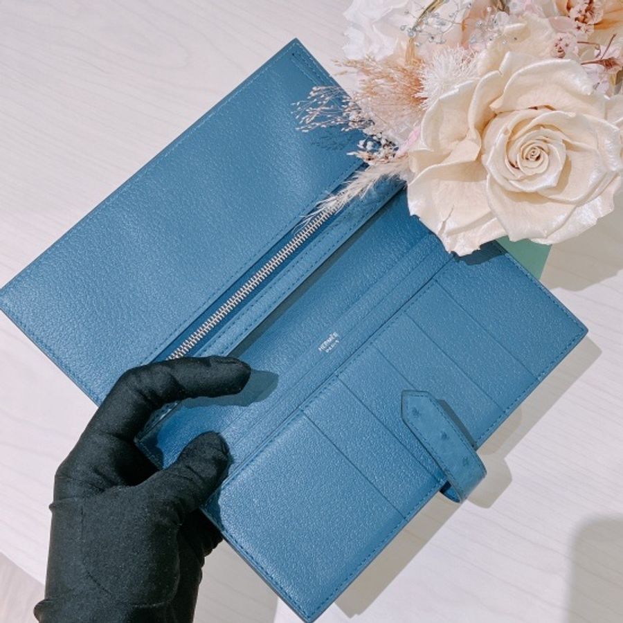 HERMES 鴕鳥皮 長銀包 BEARN LONG WALLET OSTRICH-6