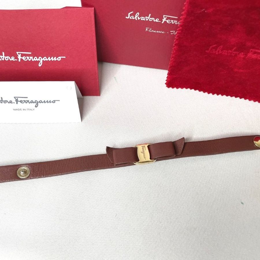 Ferragamo 菲拉格慕 蝴蝶結皮革手環-3
