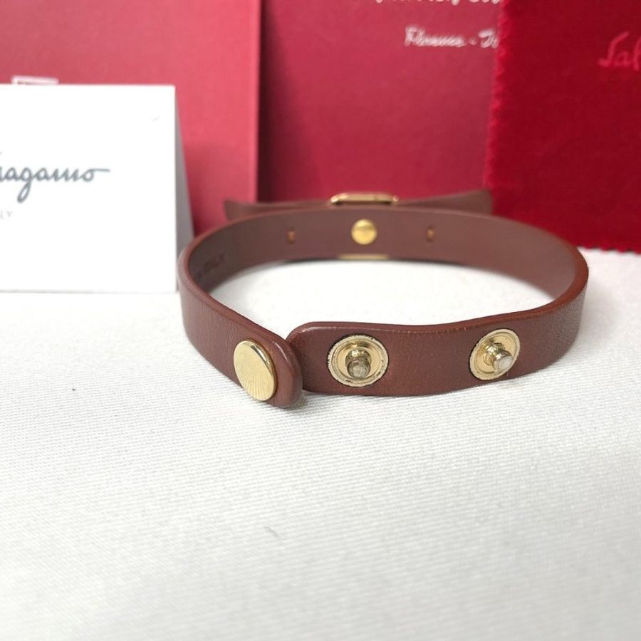 Ferragamo 菲拉格慕 蝴蝶結皮革手環-9