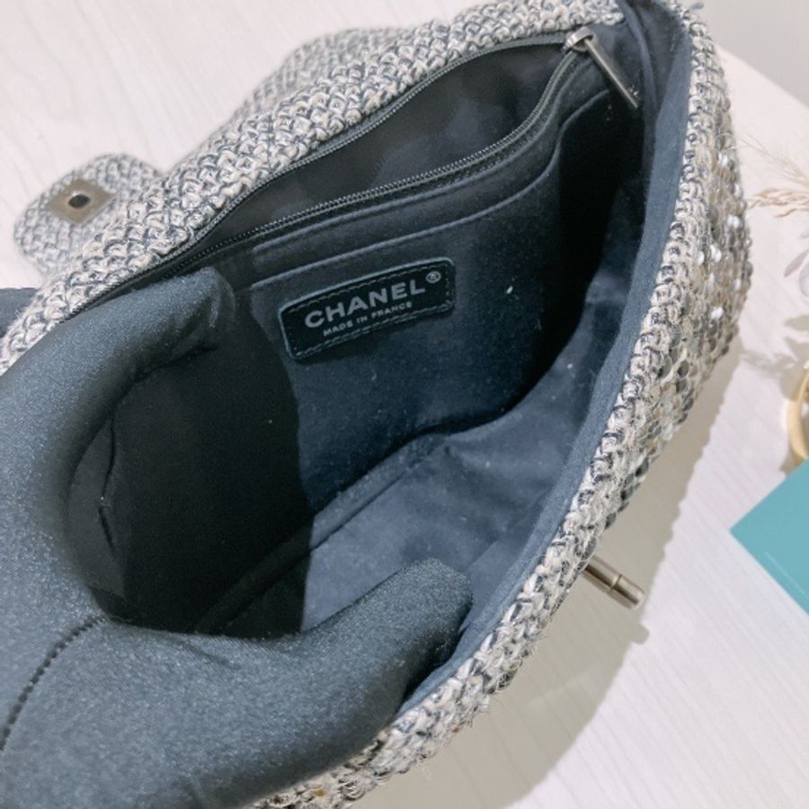 CHANEL 經典翻蓋包 鏈條包CLASSIC FLAP BAG TWEED X CRYSTAL-3