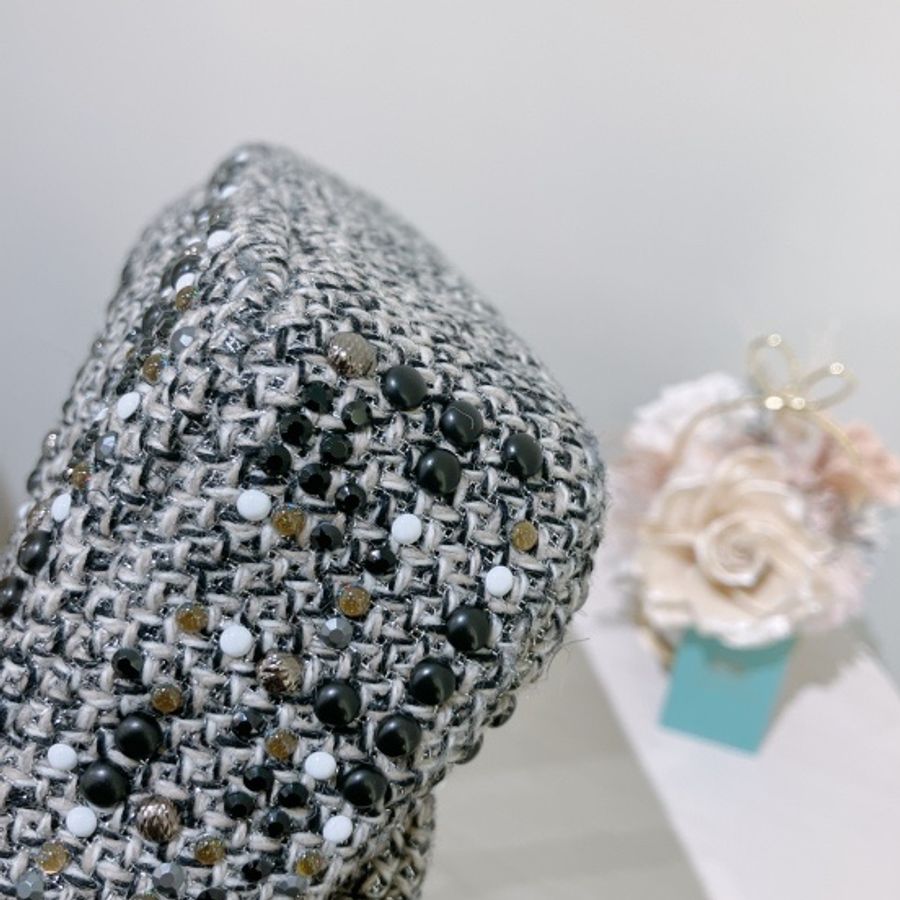 CHANEL 經典翻蓋包 鏈條包CLASSIC FLAP BAG TWEED X CRYSTAL-5