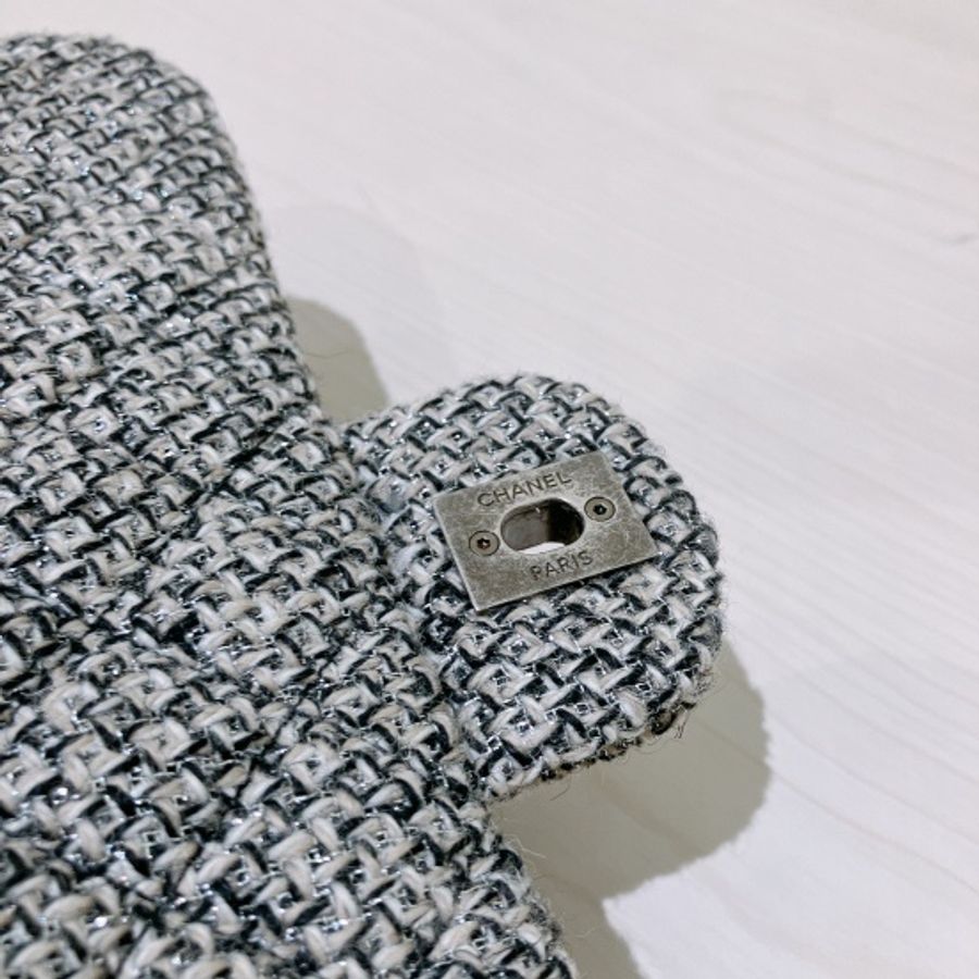 CHANEL 經典翻蓋包 鏈條包CLASSIC FLAP BAG TWEED X CRYSTAL-7