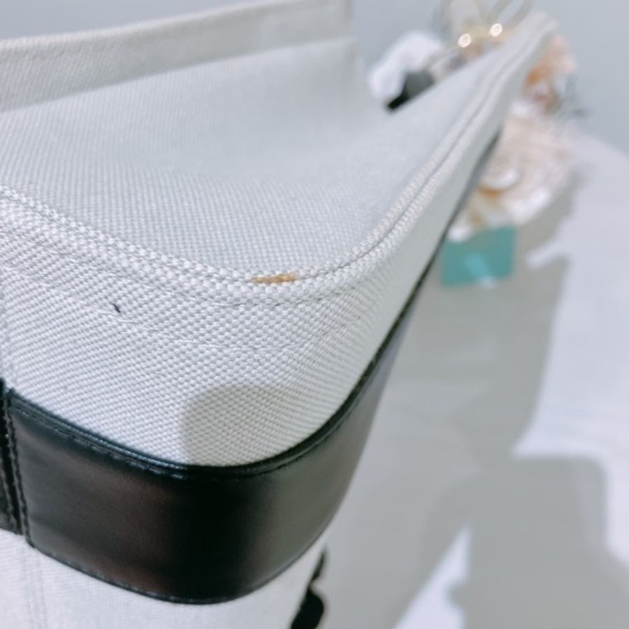 BALENCIAGA 迷你托特包 手挽包斜挎包 黑白色SMALL LEATHER COTTON CANVAS TOTE BAG-4
