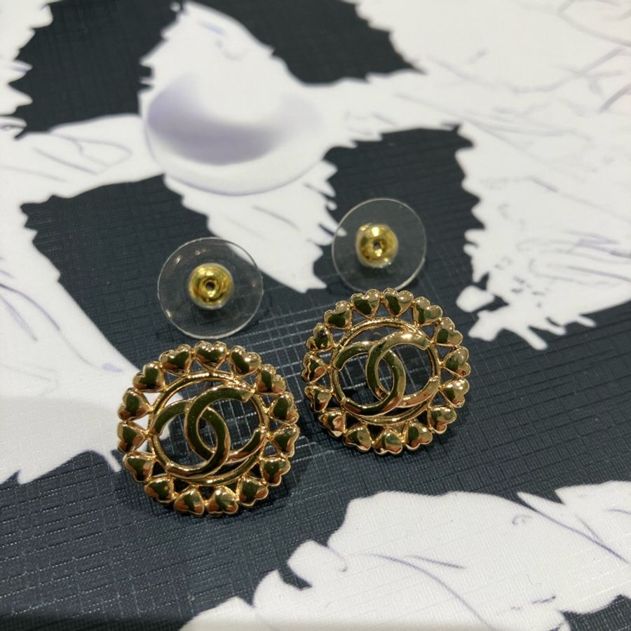 CHANEL 雙C耳環 心心耳環 MINI HEART AND CC LOGO EARRINGS-10