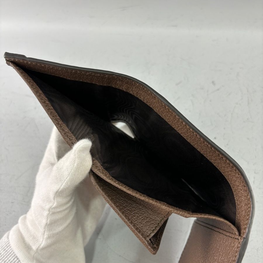 Gucci 523174老花PVC拼皮革Ophidia三折短夾-14