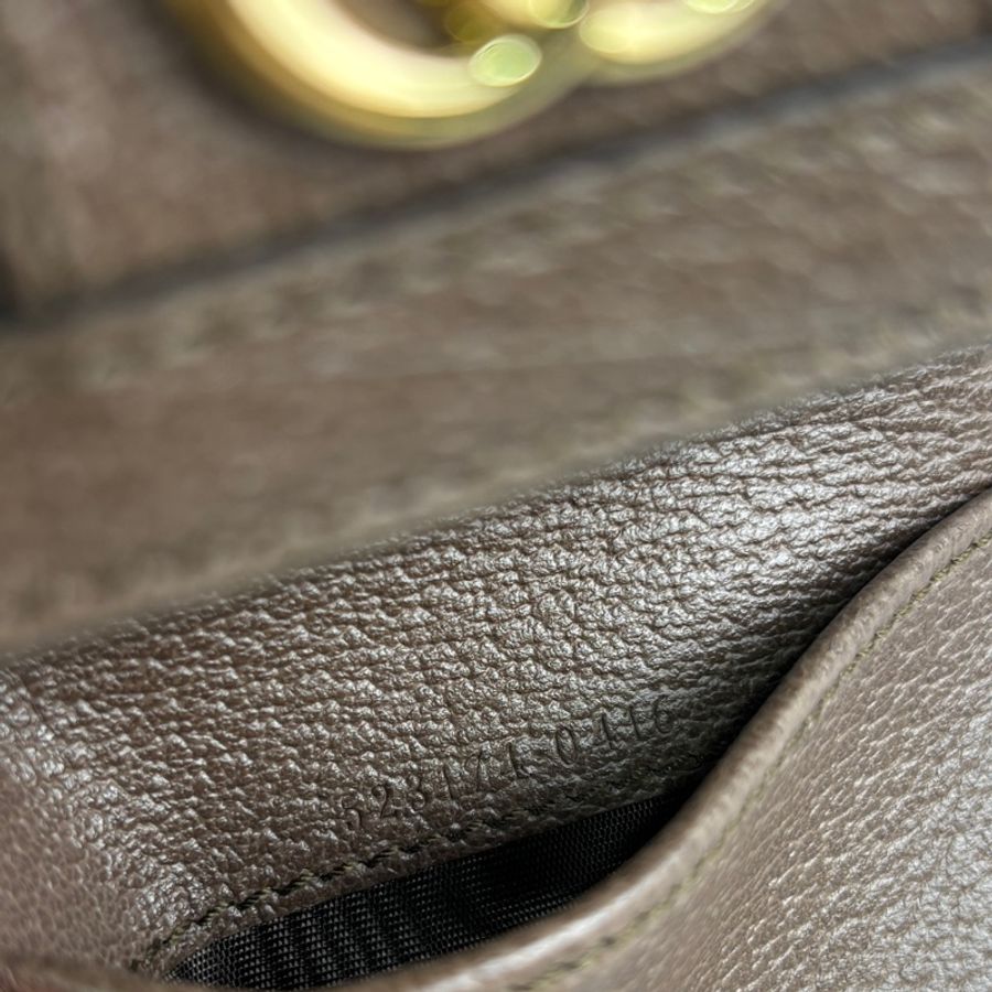 Gucci 523174老花PVC拼皮革Ophidia三折短夾-15