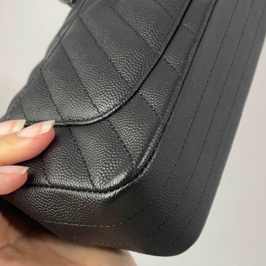 Chanel Caviar 20cm 牛皮V 紋-4