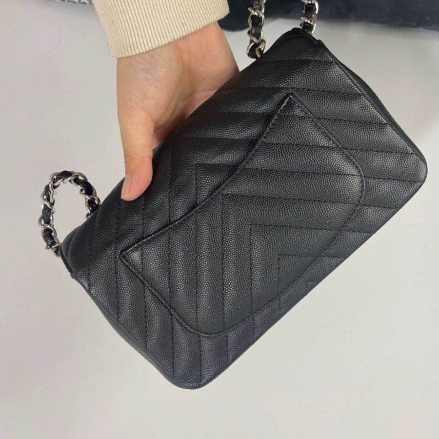 Chanel Caviar 20cm 牛皮V 紋-8