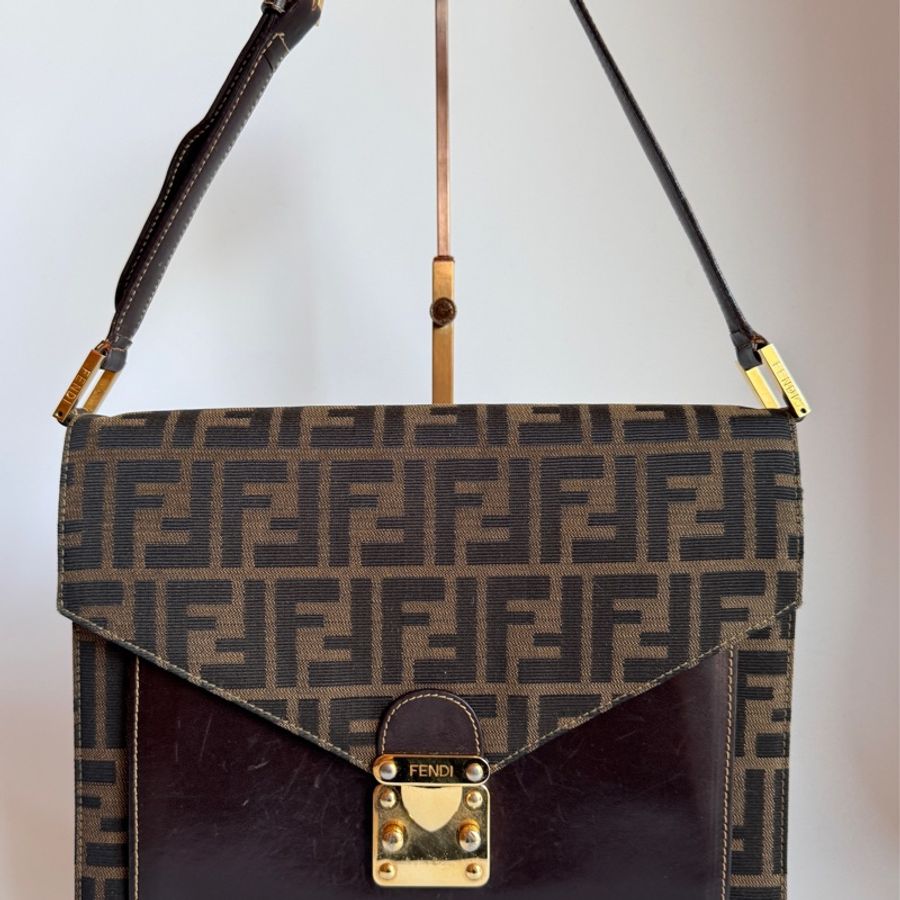 Fendi 中古信封郵差側背包-0