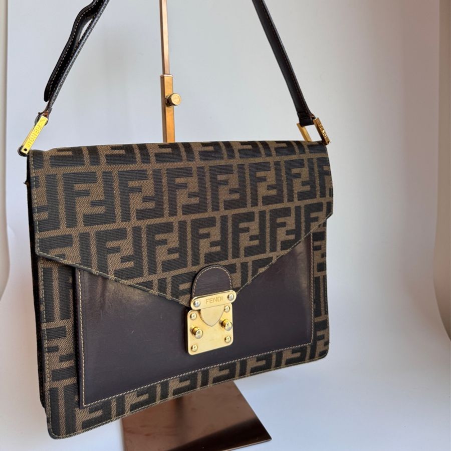 Fendi 中古信封郵差側背包-6