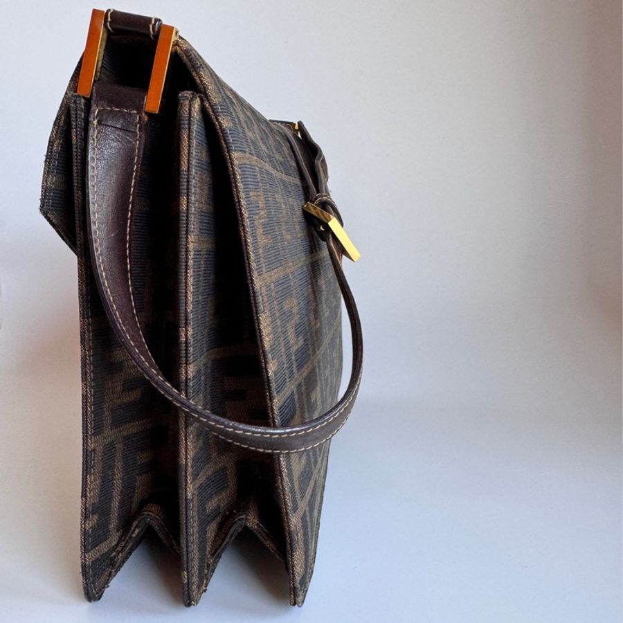 Fendi 中古信封郵差側背包-8