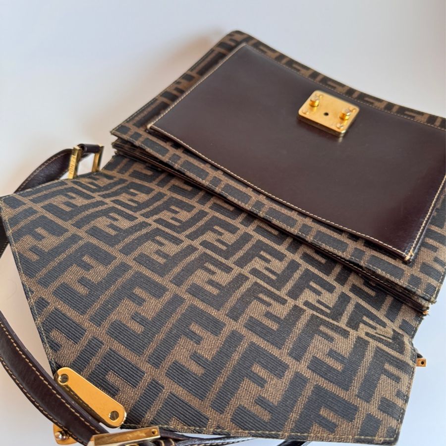 Fendi 中古信封郵差側背包-9