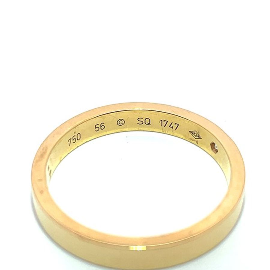 Cartier 18K玫瑰金單鑽雕刻結婚戒子 B4086456 (56號)-1