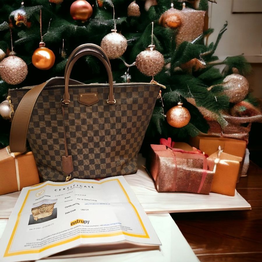 🤎🤎降價大促銷🤎🤎louise Vuitton Damier Ebene Canvas 棋盤格手提肩背包(8成新)-0