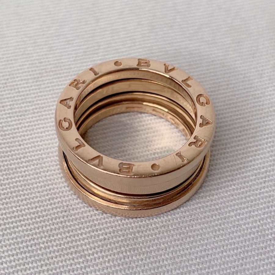 BVLGARI B.ZERO1玫瑰金三環戒指-5