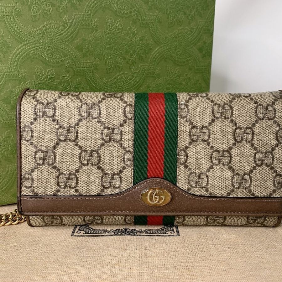 GUCCI Ophidia帆布WOC鏈帶包-1