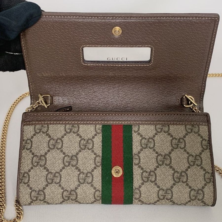 GUCCI Ophidia帆布WOC鏈帶包-7