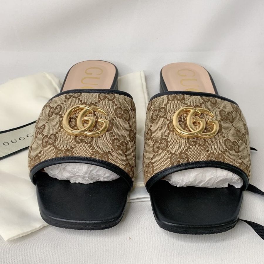 GUCCI 雙G老花涼拖鞋-3