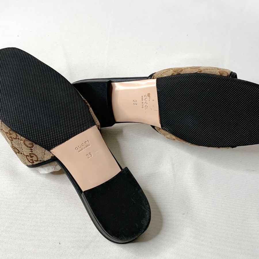 GUCCI 雙G老花涼拖鞋-10