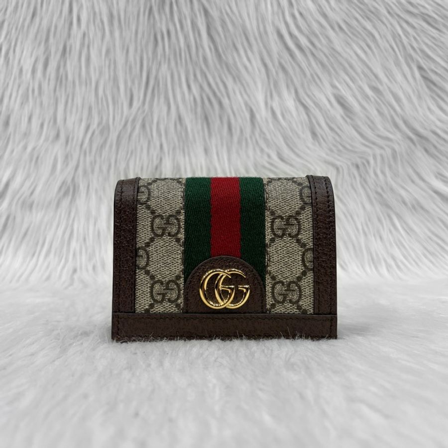 Gucci 523155經典老花Ophidia GG對開短夾-0