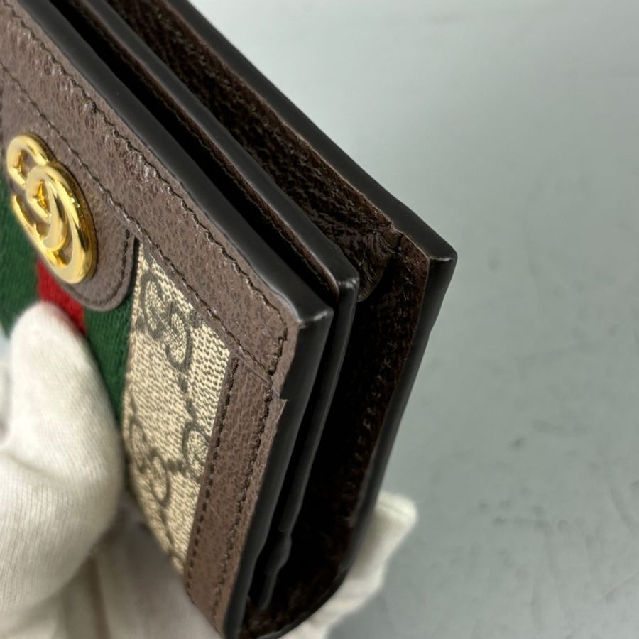Gucci 523155經典老花Ophidia GG對開短夾-7