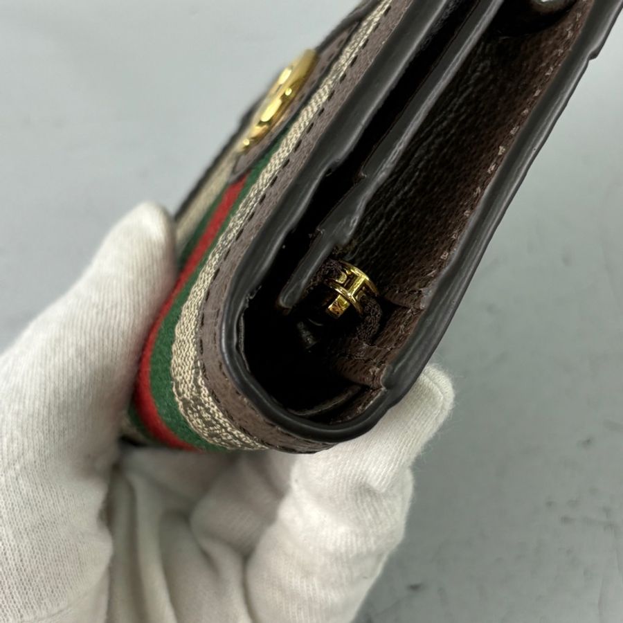 Gucci 523155經典老花Ophidia GG對開短夾-8
