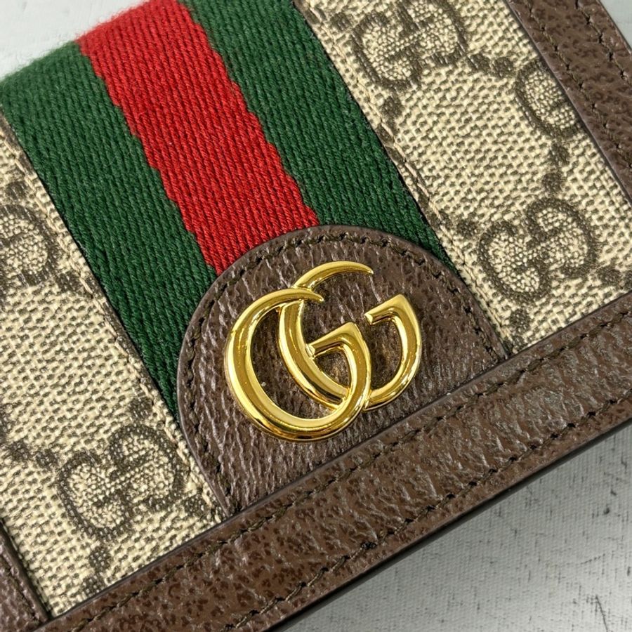 Gucci 523155經典老花Ophidia GG對開短夾-9