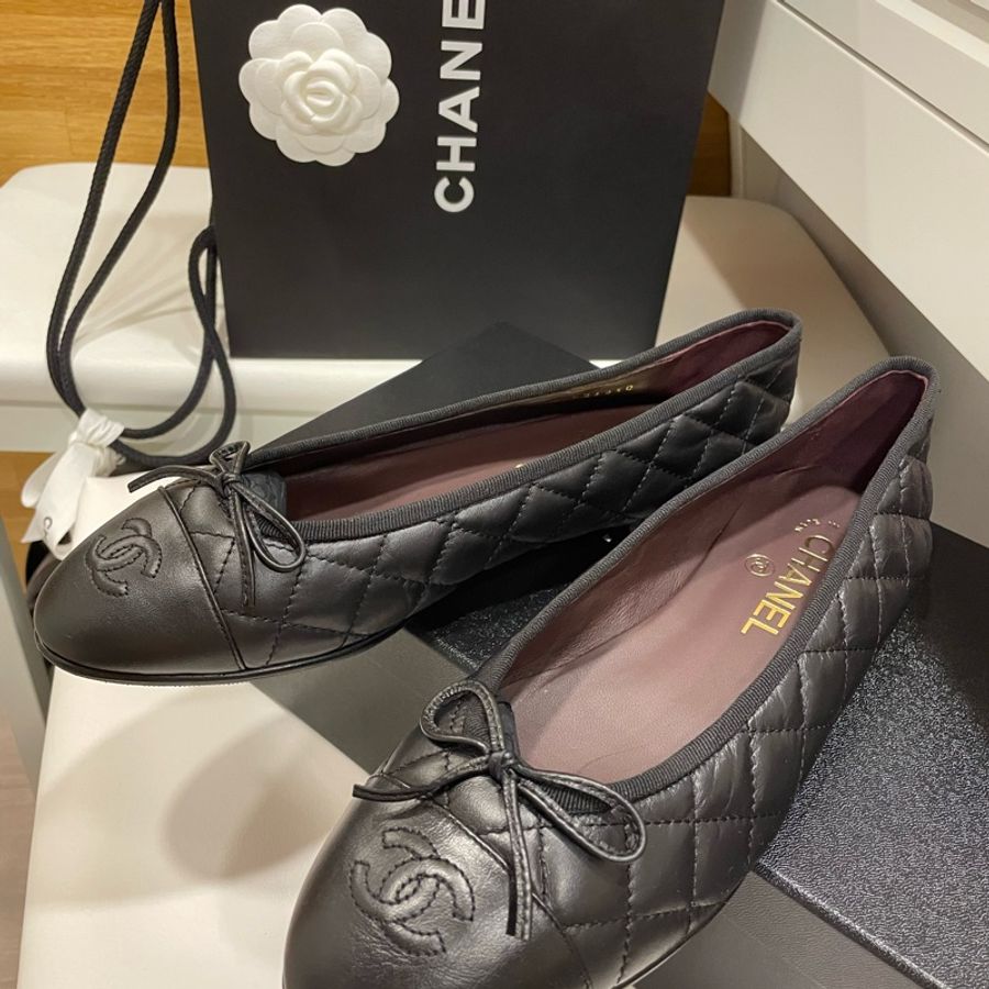 Chanel 2023全新秋冬新款菱格紋芭蕾平底鞋39c-4