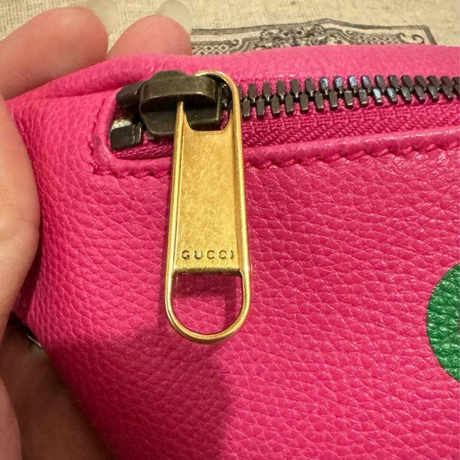 👜 全新閒置 GUCCI 復古風Logo經典綠紅綠織帶腰包-18