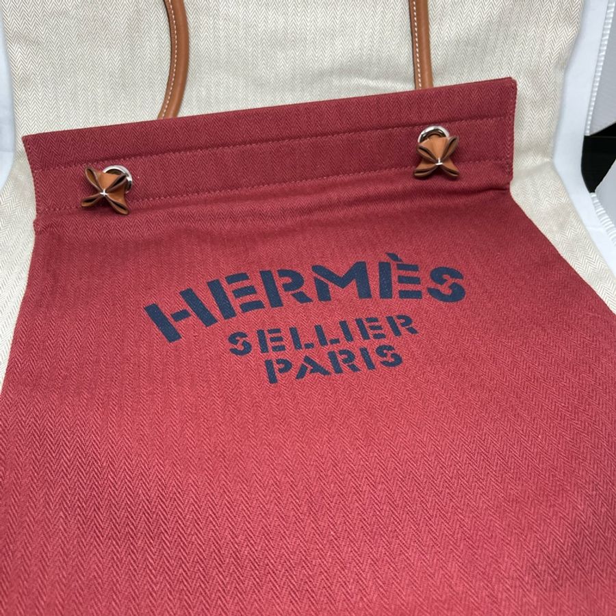 全新愛馬仕酒紅色帆布包飼料袋Hermes Aline-1