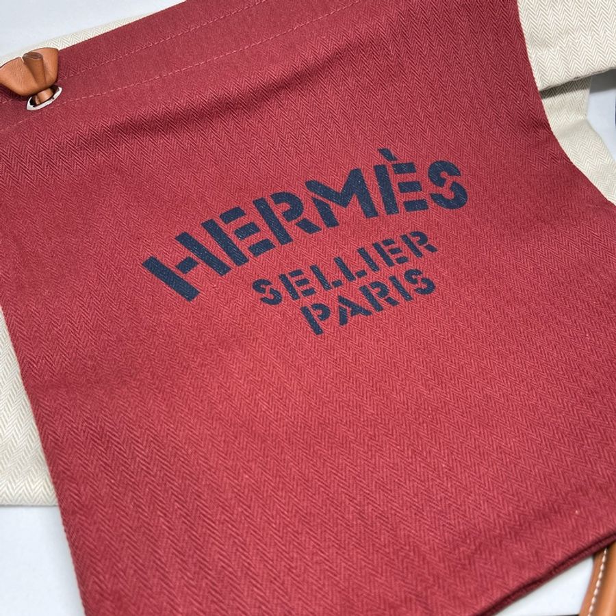全新愛馬仕酒紅色帆布包飼料袋Hermes Aline-2
