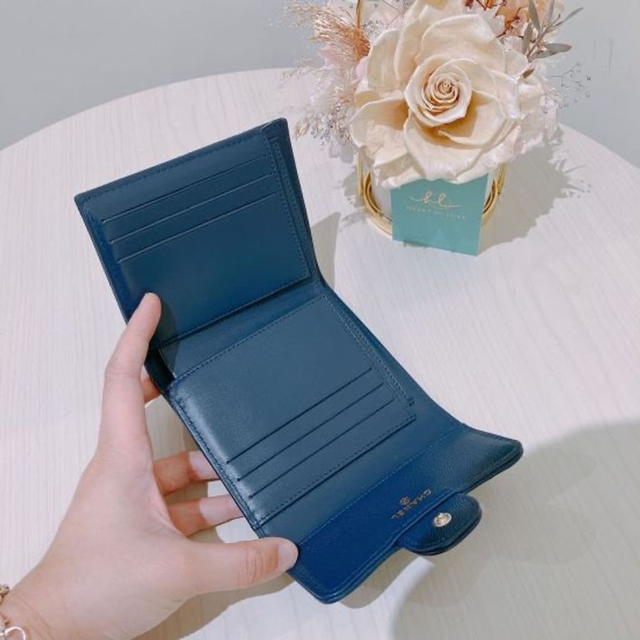 CHANEL 經典款翻蓋錢包 深藍色 CLASSIC FLAP WALLET CAVIAR SKIN BLUE X GHW-4