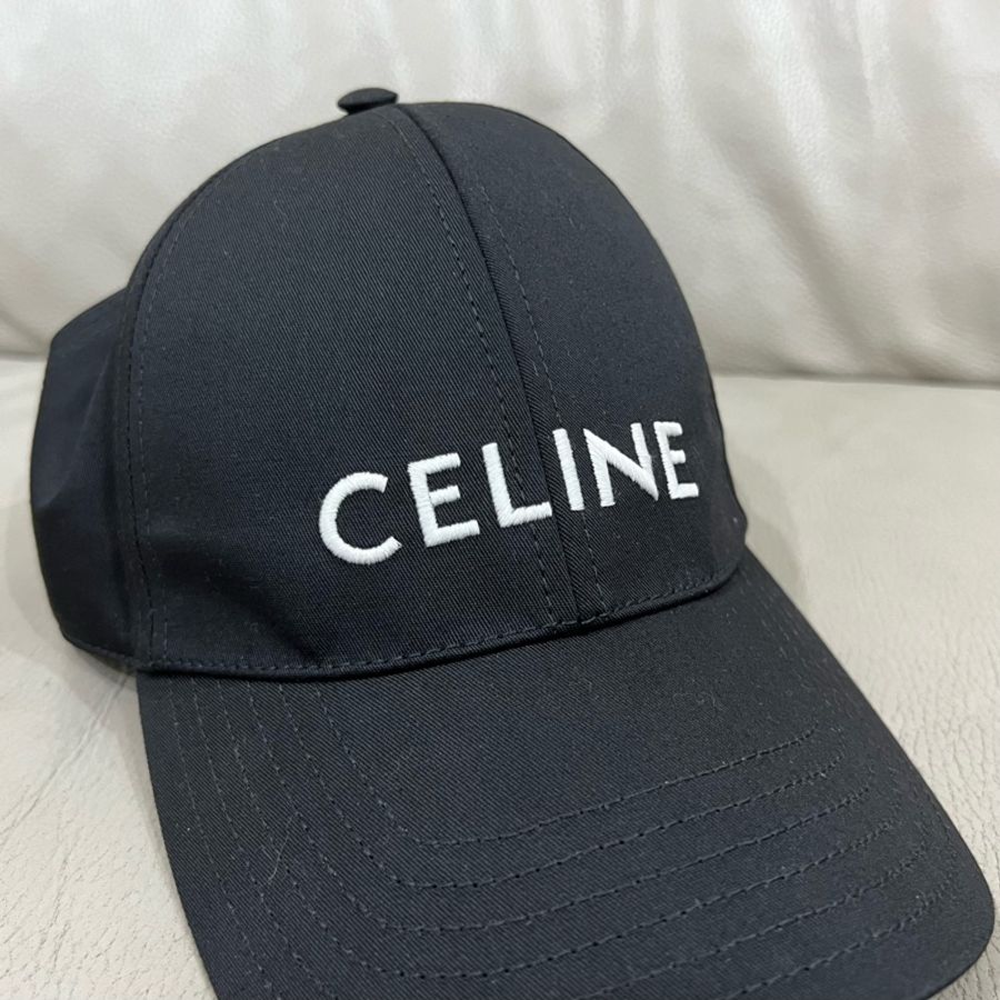 CELINE 全新 棒球帽 黑色S 黑底白字-3