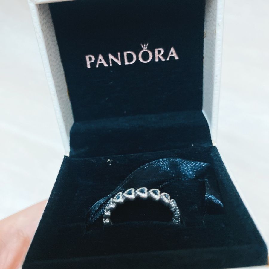 pandora 愛心戒指 尺寸#50 openwork heart silver ring-0