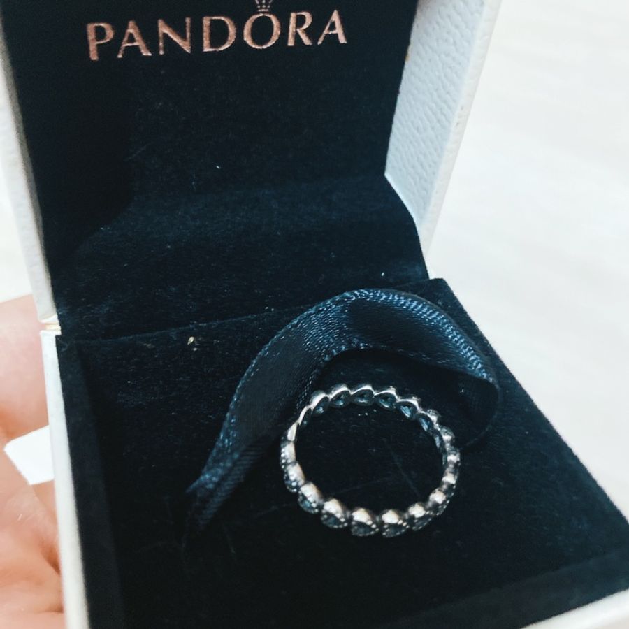 pandora 愛心戒指 尺寸#50 openwork heart silver ring-2
