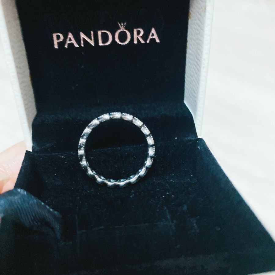 pandora 愛心戒指 尺寸#50 openwork heart silver ring-4