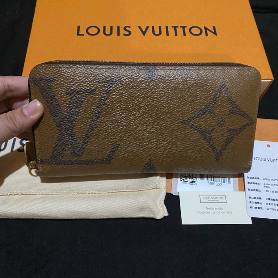 LOUIS VUITTON 晶片 大原花REVERSE拉鍊長夾-0