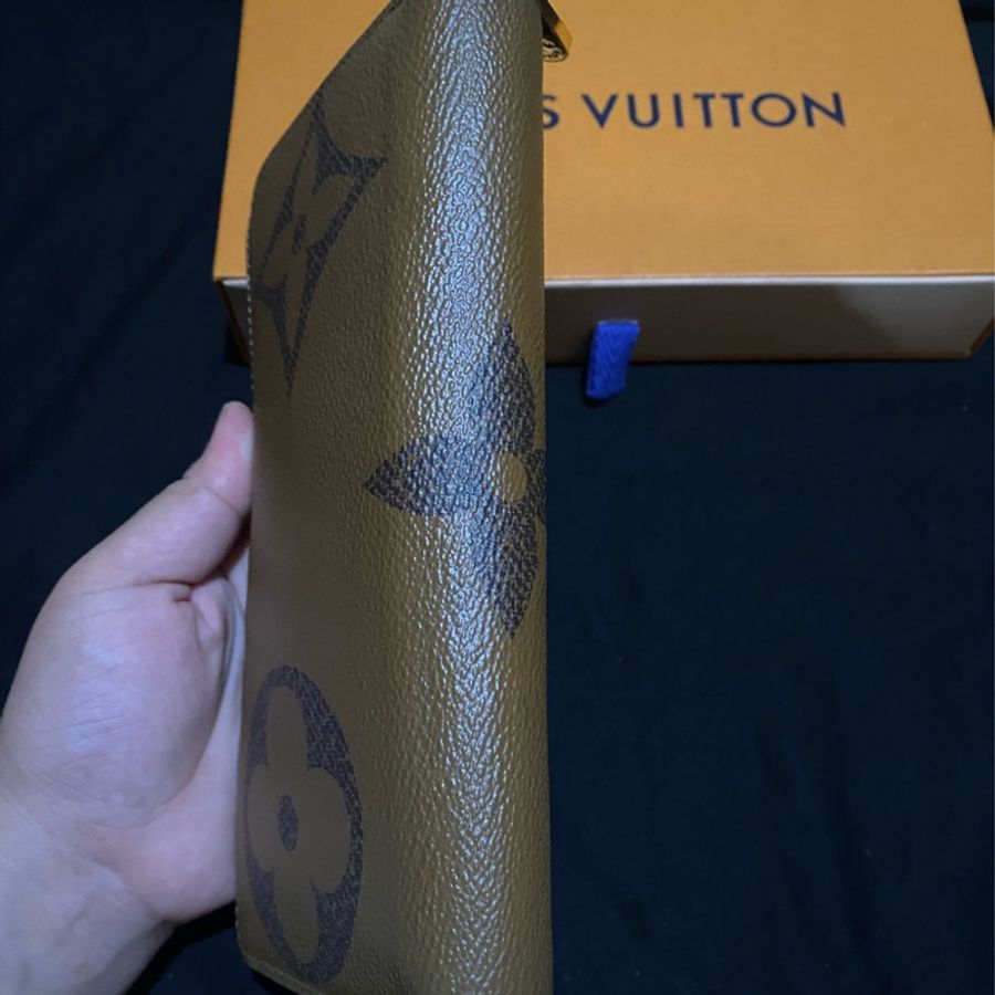 LOUIS VUITTON 晶片 大原花REVERSE拉鍊長夾-32