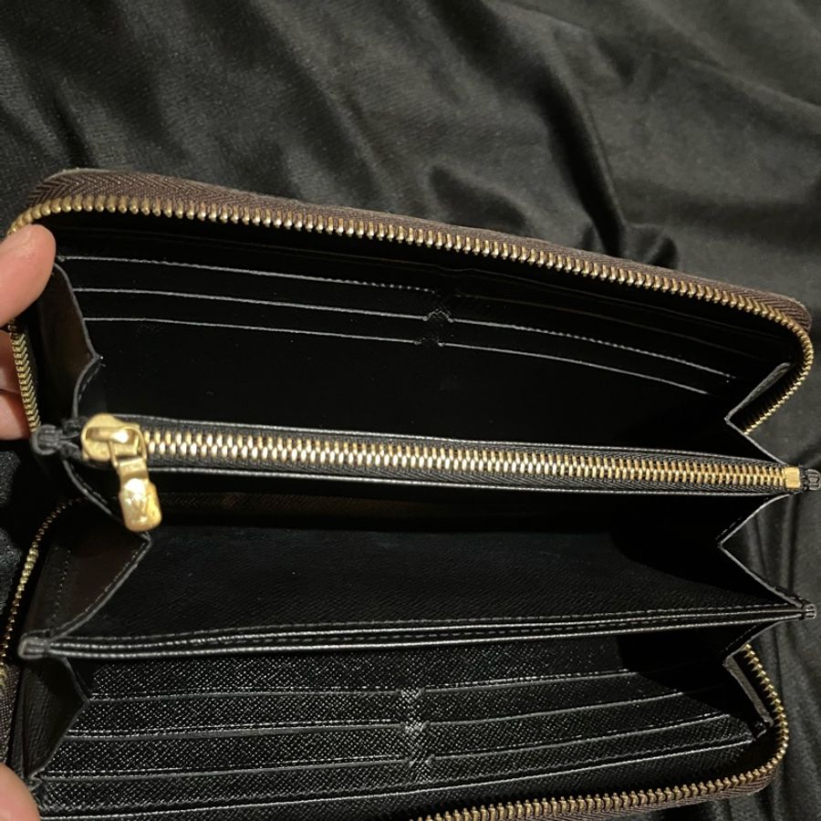 LOUIS VUITTON 晶片 大原花REVERSE拉鍊長夾-45