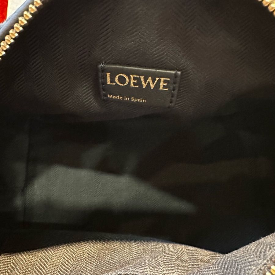 LOEWE Cubi 緹花手提/肩背包 - 小號黑色-6