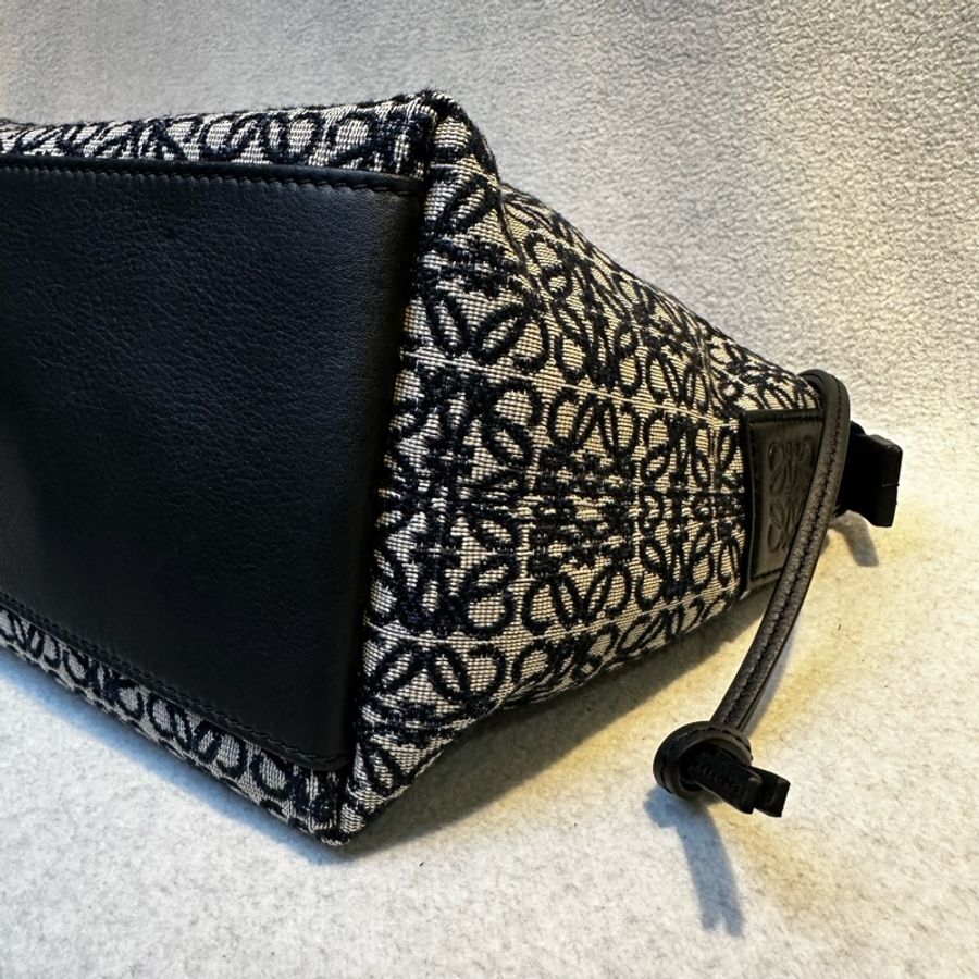 LOEWE Cubi 緹花手提/肩背包 - 小號黑色-8