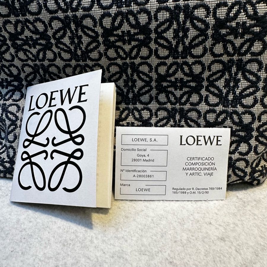 LOEWE Cubi 緹花手提/肩背包 - 小號黑色-11